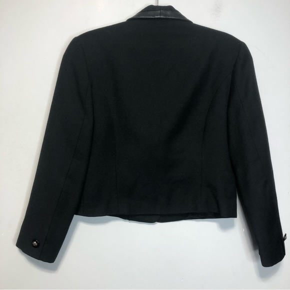 Vintage Proportion Petites Wool & Leather Blazer, size 6P - Picture 5 of 13